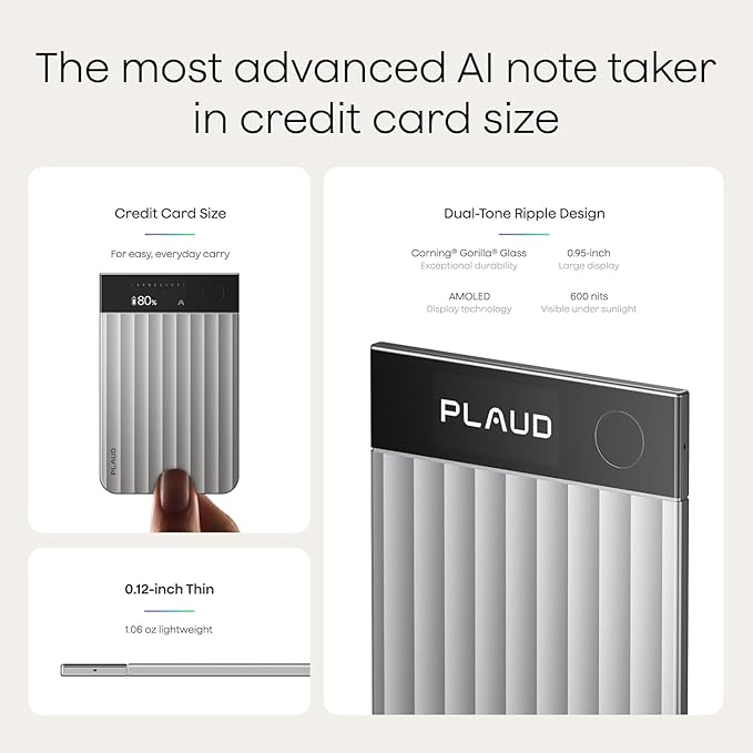 PLAUD Note Pro dimensions and display