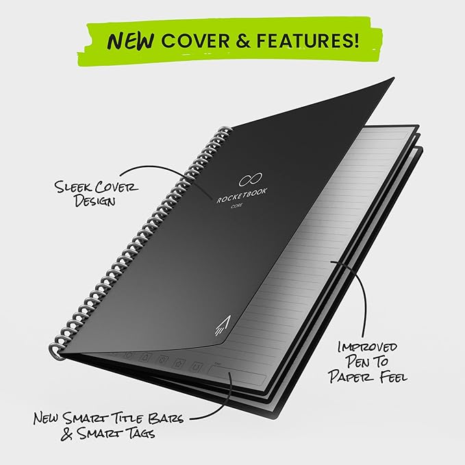 Rocketbook Core cover and reusable lined pages