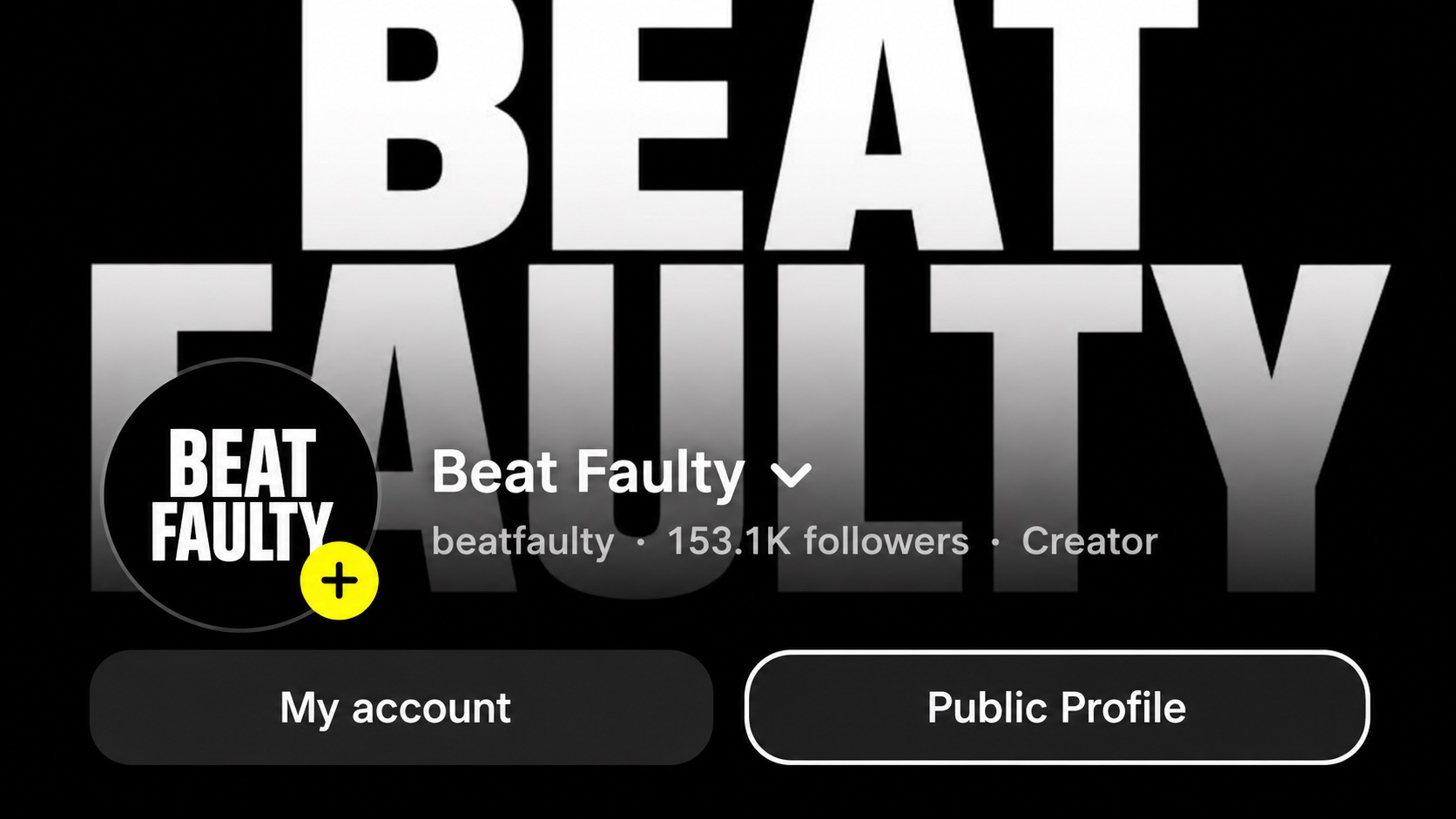Beat Faulty Snapchat profile showing 153.1 thousand followers